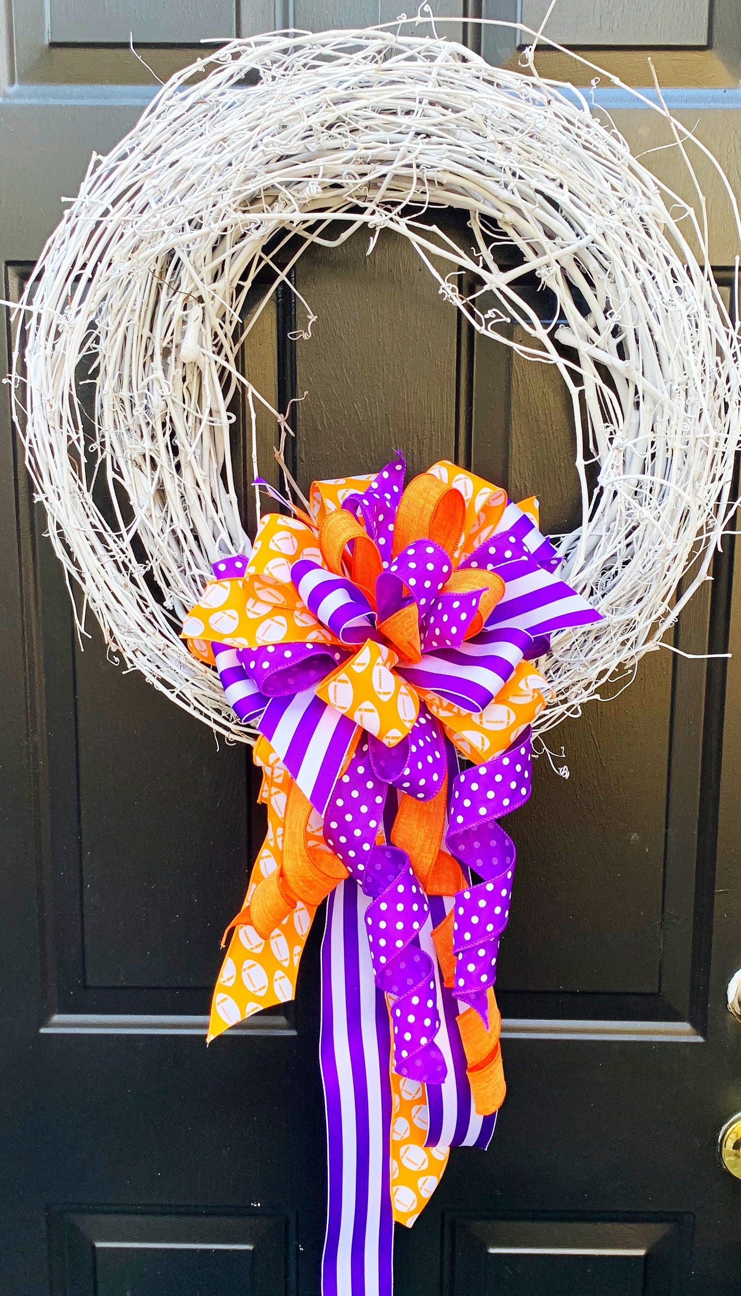 Sports Collection - Clemson, Clemson Bow, Clemson Ribbon, Mailbox Bow, Wreath Bow, Bows, Bow, Large Bow, Team Bow, Sports, Sports Bow
