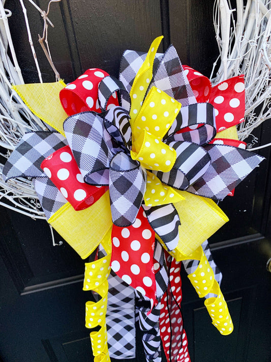 Everyday Collection - Red/Yellow/Black/White Bow, Healing Bow, Red Bow, Black Bow, Yellow Bow, Mailbox Bow, Wreath Bow, Large Bow, Bows, Bow