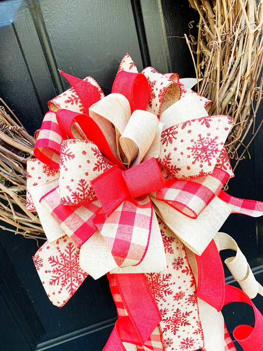 Winter Collection - Winter,Winter Bow,Christmas Bow,Holiday Bow,Holiday, Christmas,Burlap,Burlap Bow,Burlap Ribbon,Bow,Bows,Large Bow
