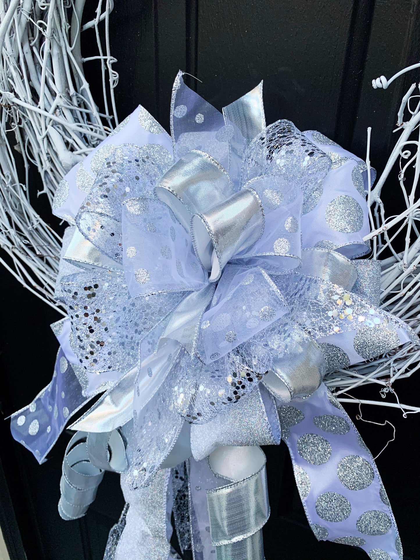 Winter Collection - Silver Bow, Silver, Silver Bows, Holiday Bow, Wedding Bow, Wedding, Christmas, Christmas Bow, Bows, Bow, Large Bow