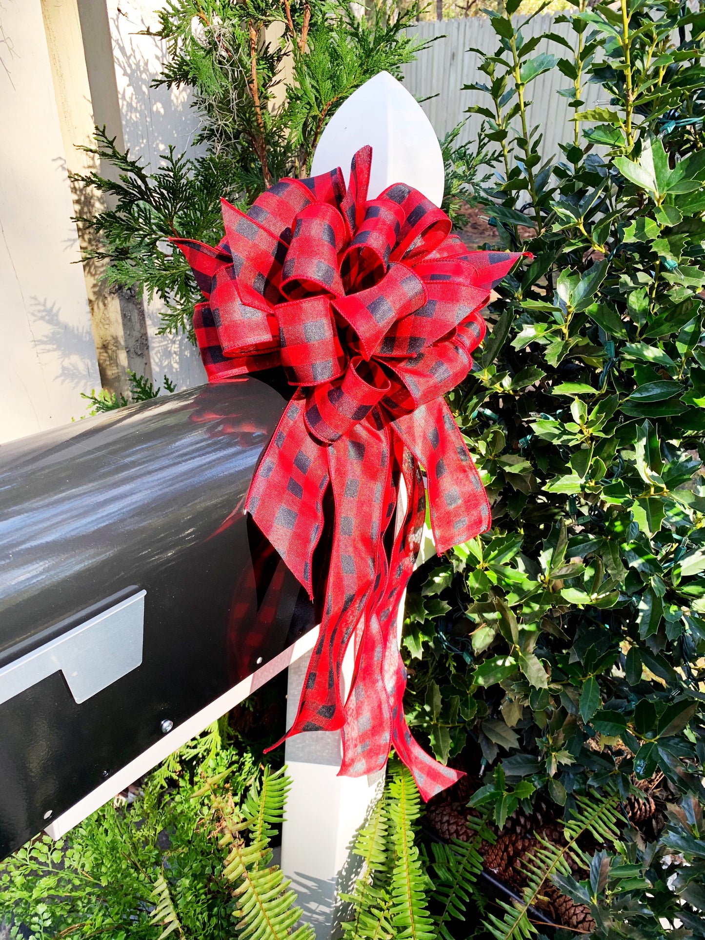 Everyday Collection - Red/Black Bow, Red Bow, Black Bow, Mailbox Bow,Wreath Bow,Large Bow, Value Bow,Buffalo Check Bow,Buffalo Check Ribbon