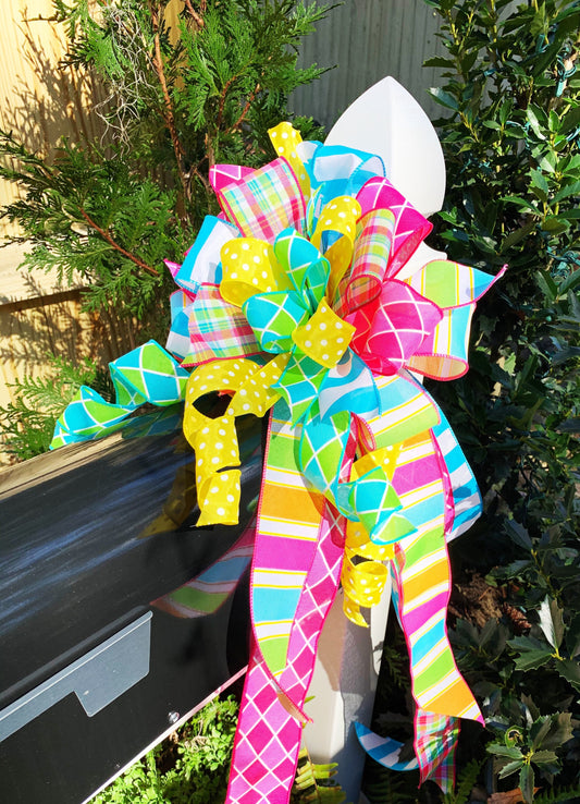 Everyday Collection - Summer Bow, Summer, Bright Bow, Mailbox Bow, Wreath Bow, Large Bow, Bow, Bows, Gift, Gift Bow