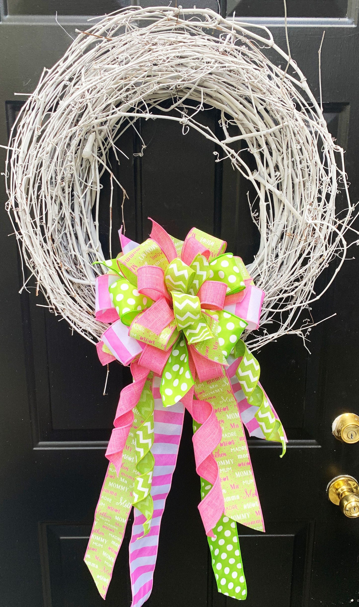 Everyday Collection - Mother Bow, Madre, Mother, Mothers Day, Moms, Moms Bow, Pink Bow, Green Bow, Gift Bow, Large Bow, Gift, Bows, Bow