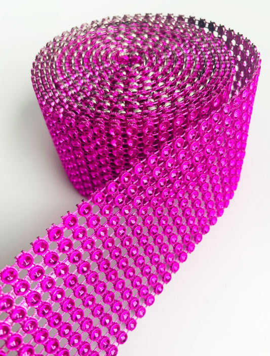 Bling Ribbon - 3 yards x 1.5 inches/Hot Pink Bling Ribbon, Ribbon, Bling, Hot Pink Ribbon, Hot Pink, Fuscia Ribbon, Fuscia, Decor, Wedding