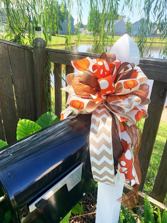 Fall Collection - Fall Bow, Fall Decor, Fall Ribbon, Pumpkin, Pumpkin Decor, Pumpkin Bow, Pumpkin Ribbon, Wreath Bow, Mailbox Bow, Large Bow