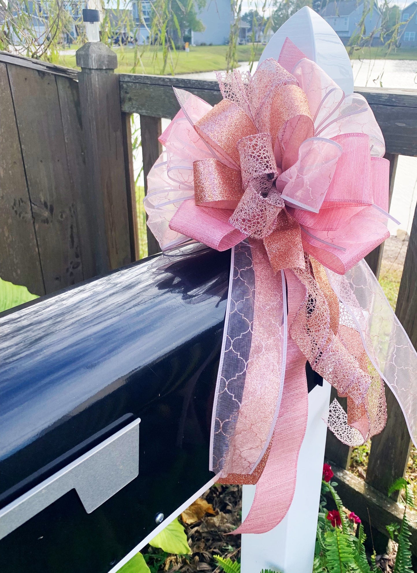 Everyday Collection - Rose Gold Bow, Rose Gold, Rose Gold Ribbon, Gift, Bow, Bows, Mailbox Bow, Wreath Bow, Large Bow, Ribbon