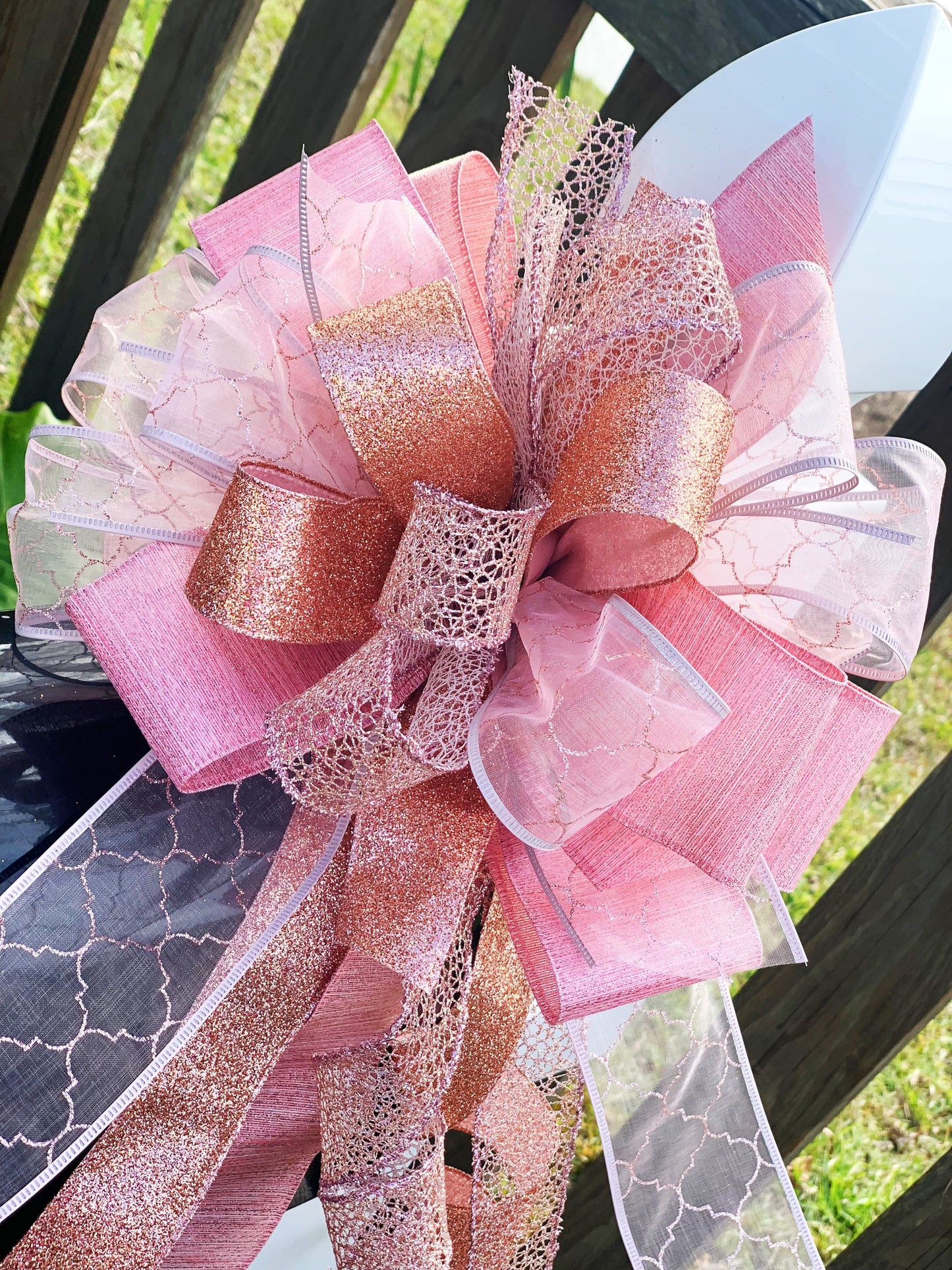 Everyday Collection - Rose Gold Bow, Rose Gold, Rose Gold Ribbon, Gift, Bow, Bows, Mailbox Bow, Wreath Bow, Large Bow, Ribbon