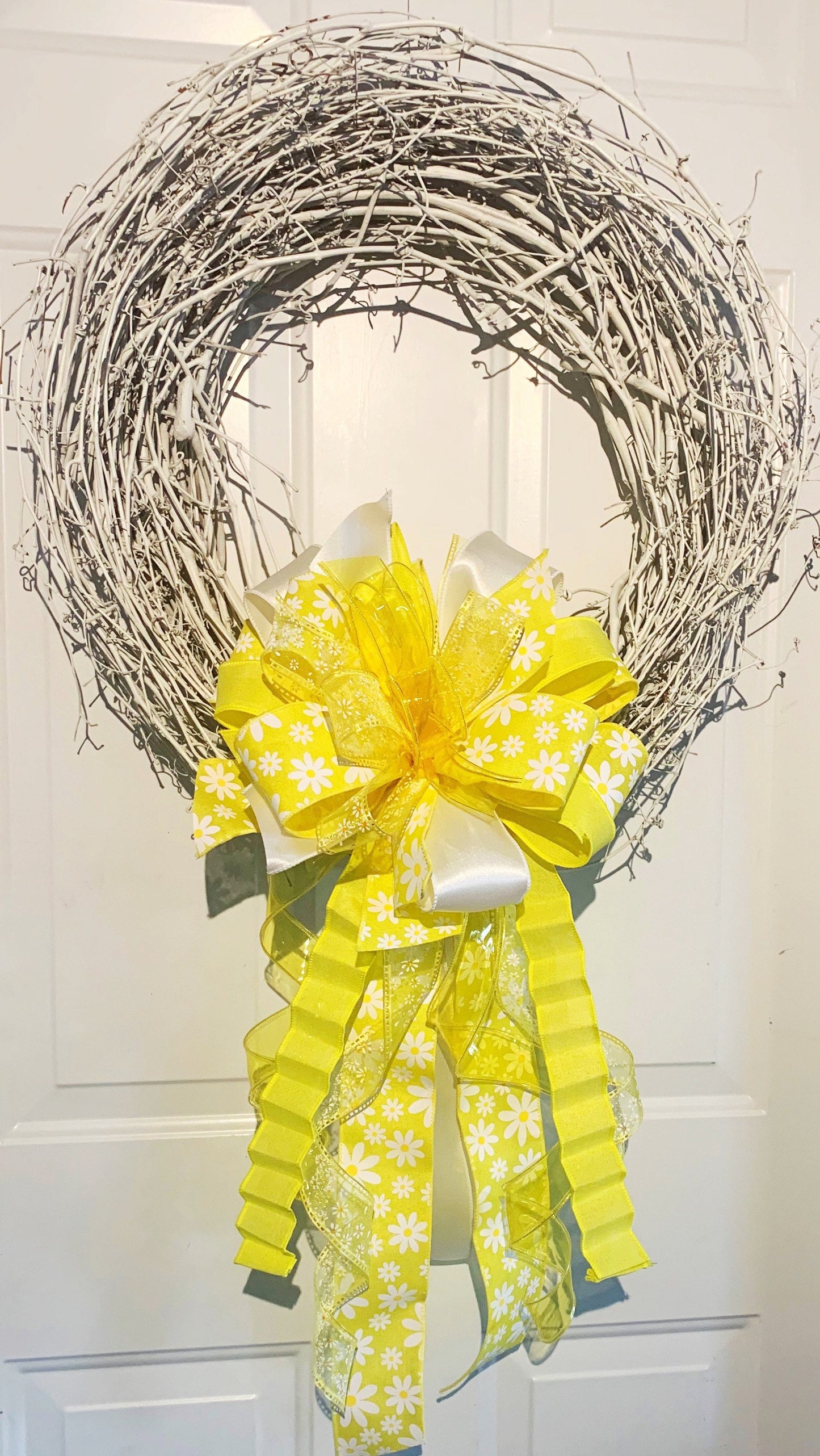 Yellow Daisy Bow. Perfect for Mailbox, Door, and Wreath.