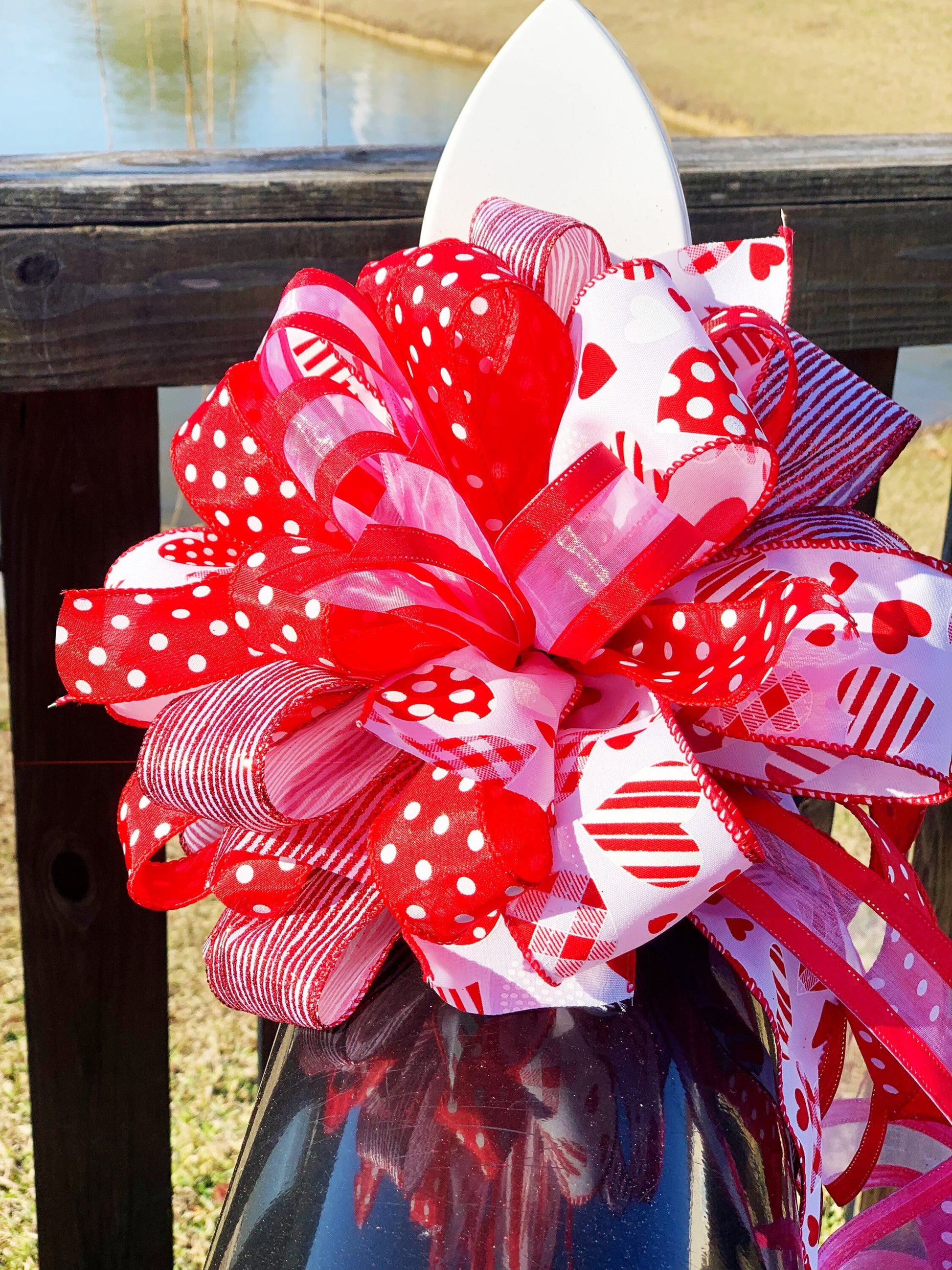 Valentines Collection - Valentines, Valentines Bow, Valentines Day Bow,  Valentines Day, Bow, Bows, Mailbox Bow, Wreath Bow, Gift, Ribbon