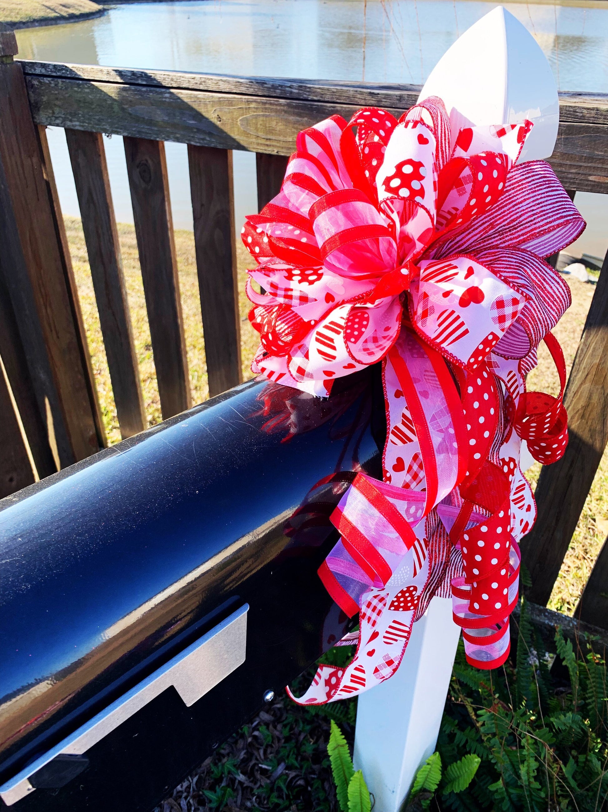 Valentine Heart Wired Ribbon Bow