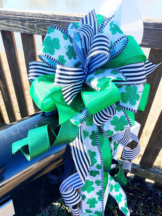 St Patrick’s Collection - St Pattys Day, St Patrick’s Decor, St Patrick’s Bow, St Patrick’s Ribbon, Wreath Bow, Mailbox Bow, Bow, Bows, Gift
