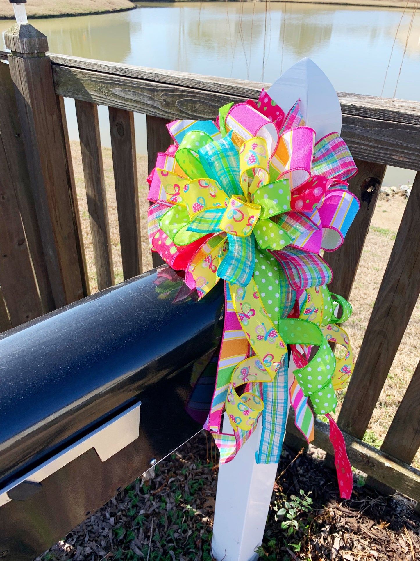 Summer Collection - Summer Bow, Spring Bow, Bright Bow, Wreath Bow, Mailbox Bow, Bow, Bows, Butterfly, Polka Dot, Gift, Ribbon, Plaid Ribbon