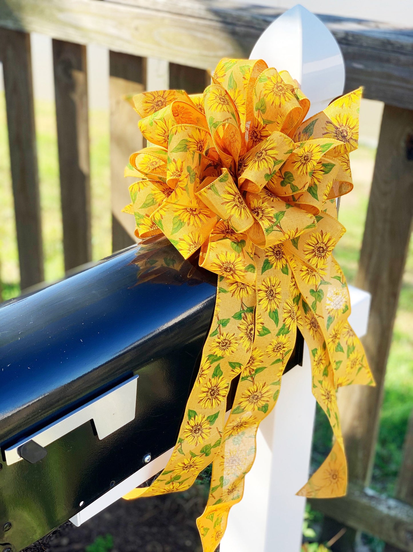 Everyday Collection - Sunflower,Sunflower Bow,Sunflower Ribbon,Ukraine,Ukraine Bow, Sunflower Decor,Mailbox Bow,Wreath Bow, Tree Topper
