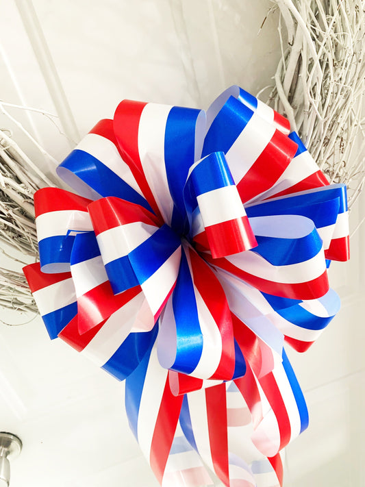 Patriotic Collection - Patriotic, Patriotic Bow, Patriotic Decor, Mailbox Bow, Wreath Bow, Red White Blue, Red White Blue Bow, Gift, 3 PACK