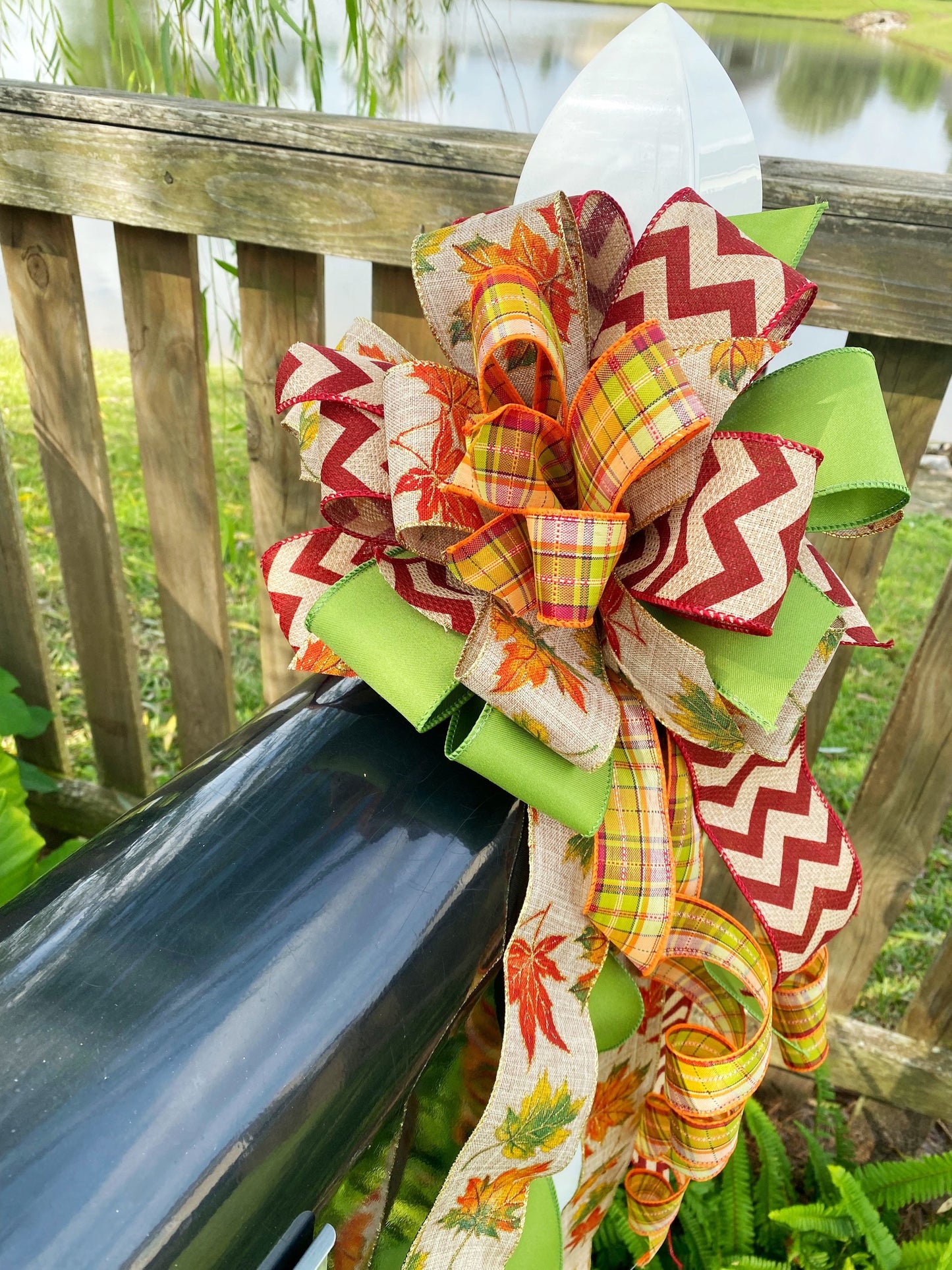 Fall Collection- Fall Bow,Bow,Wreath Bow,Fall Decor,Fall,Mailbox Bow,Large Bow,Gift,Gift Bow,Fall Leaves,Plaid,Ribbon,Chevron,Chevron Bow