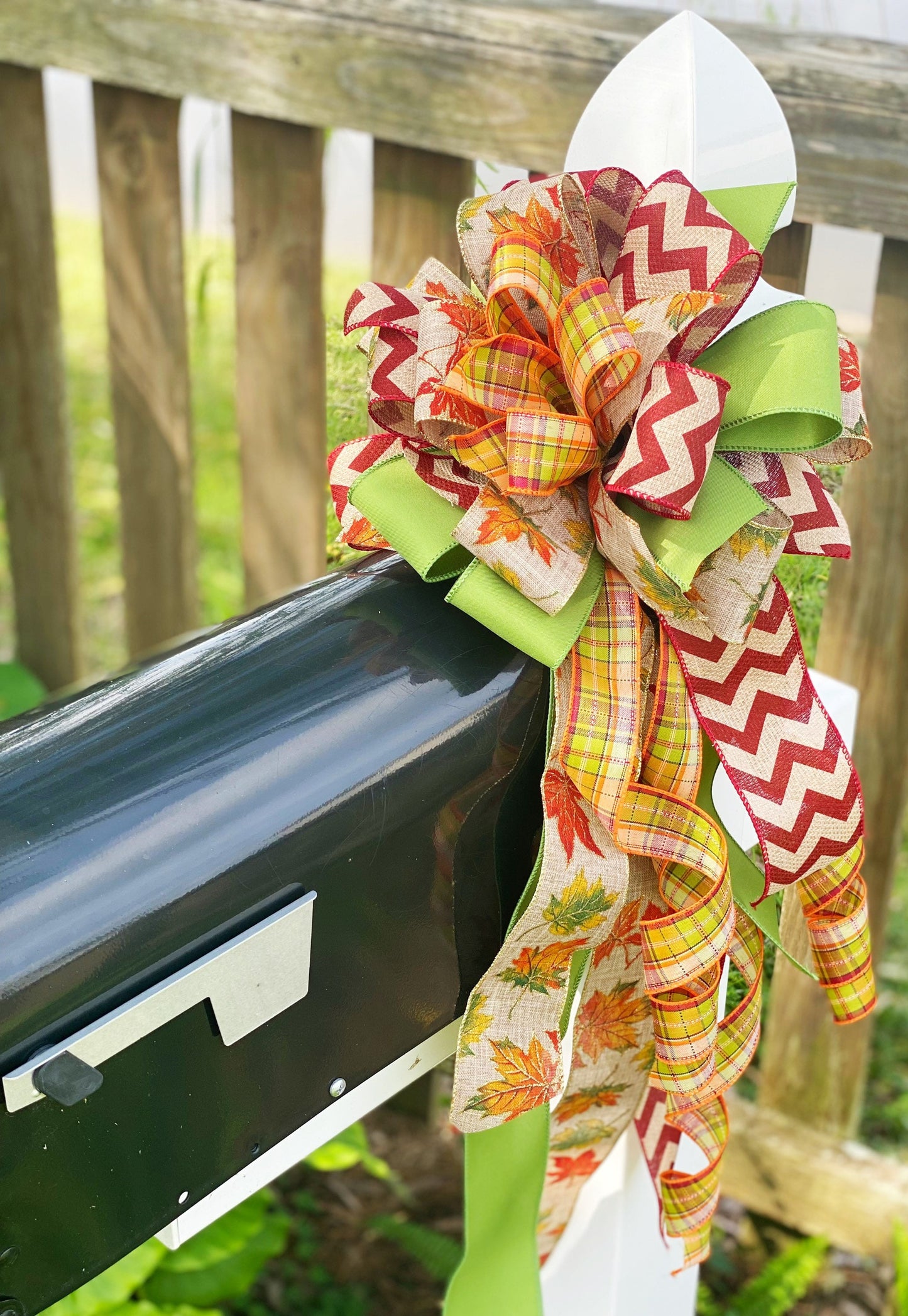 Fall Collection- Fall Bow,Bow,Wreath Bow,Fall Decor,Fall,Mailbox Bow,Large Bow,Gift,Gift Bow,Fall Leaves,Plaid,Ribbon,Chevron,Chevron Bow