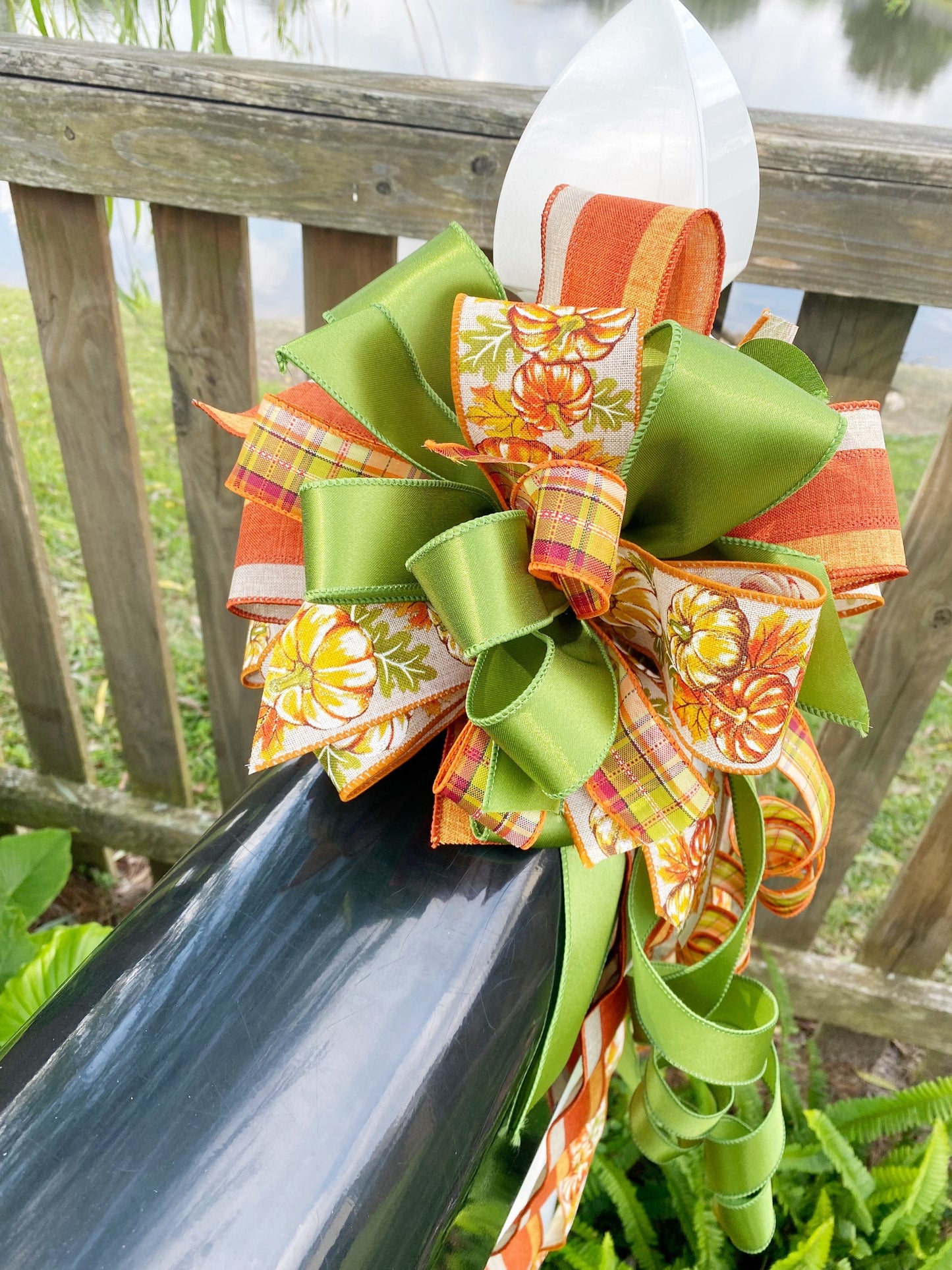 Fall Collection- Pumpkin Bow,Fall Bow,Fall Decor,Fall Ribbon,Mailbox Bow,Wreath Bow, Large Bow,Bow,Bows,Gift,Ribbon,Pumpkins