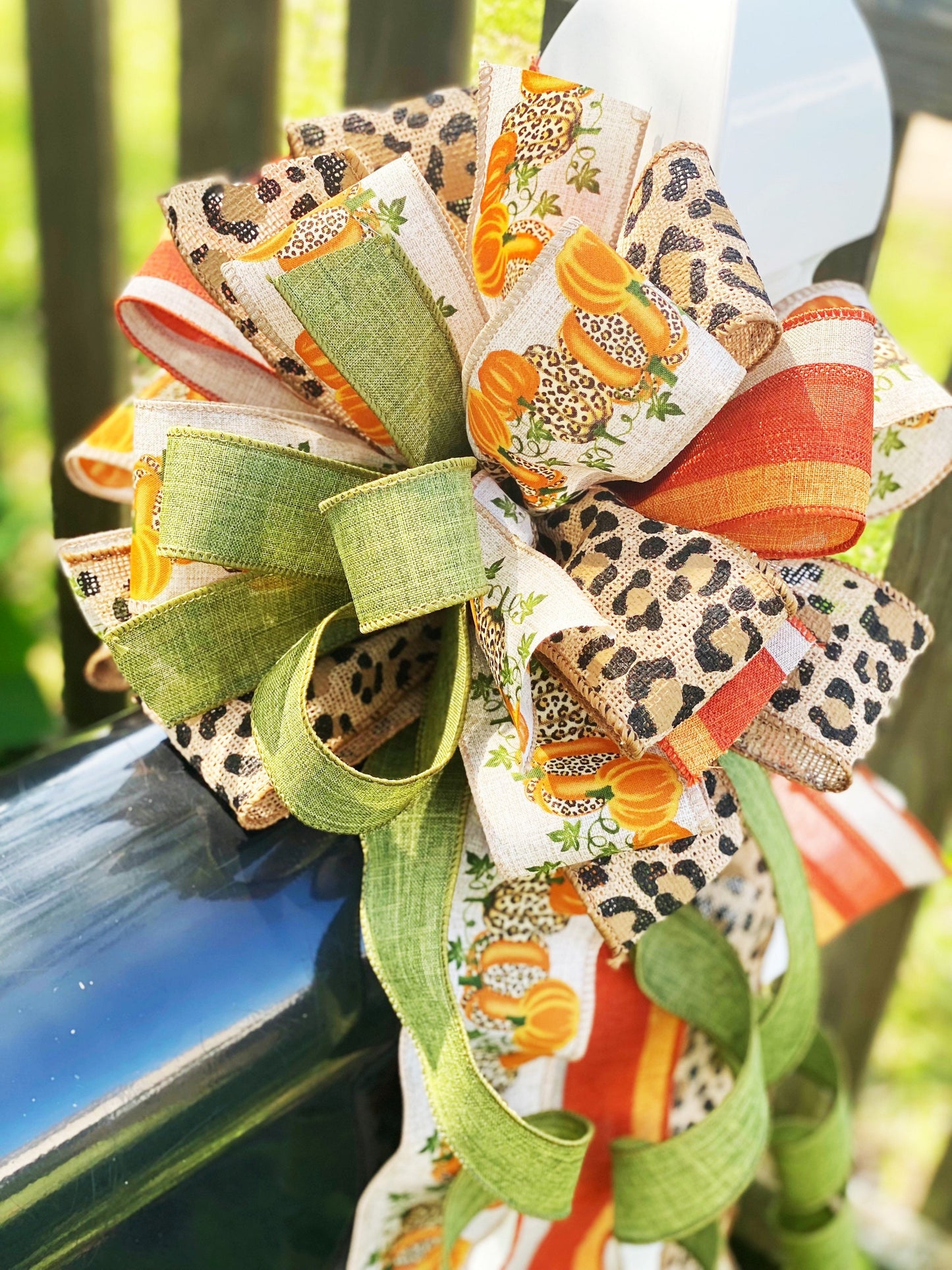 Fall Collection - Fall Bow,Fall Decor,Fall Ribbon, Pumpkin,Pumpkin Decor,Pumpkin Bow,Wreath Bow,Mailbox Bow,Leopard Bow,Leopard Ribbon