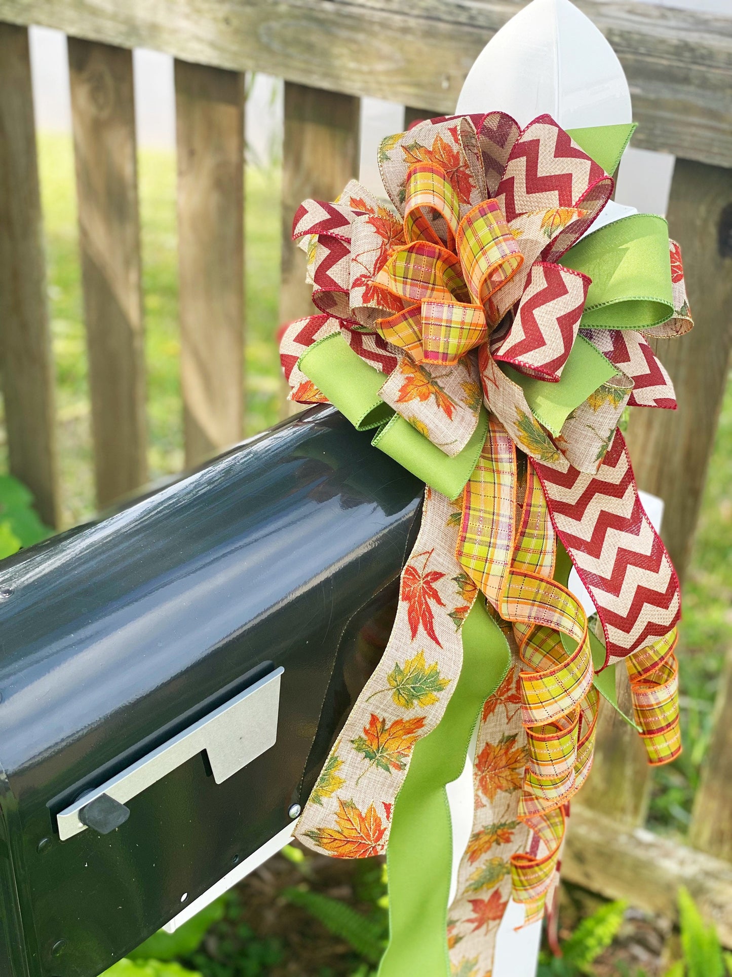 Fall Collection- Fall Bow,Bow,Wreath Bow,Fall Decor,Fall,Mailbox Bow,Large Bow,Gift,Gift Bow,Fall Leaves,Plaid,Ribbon,Chevron,Chevron Bow