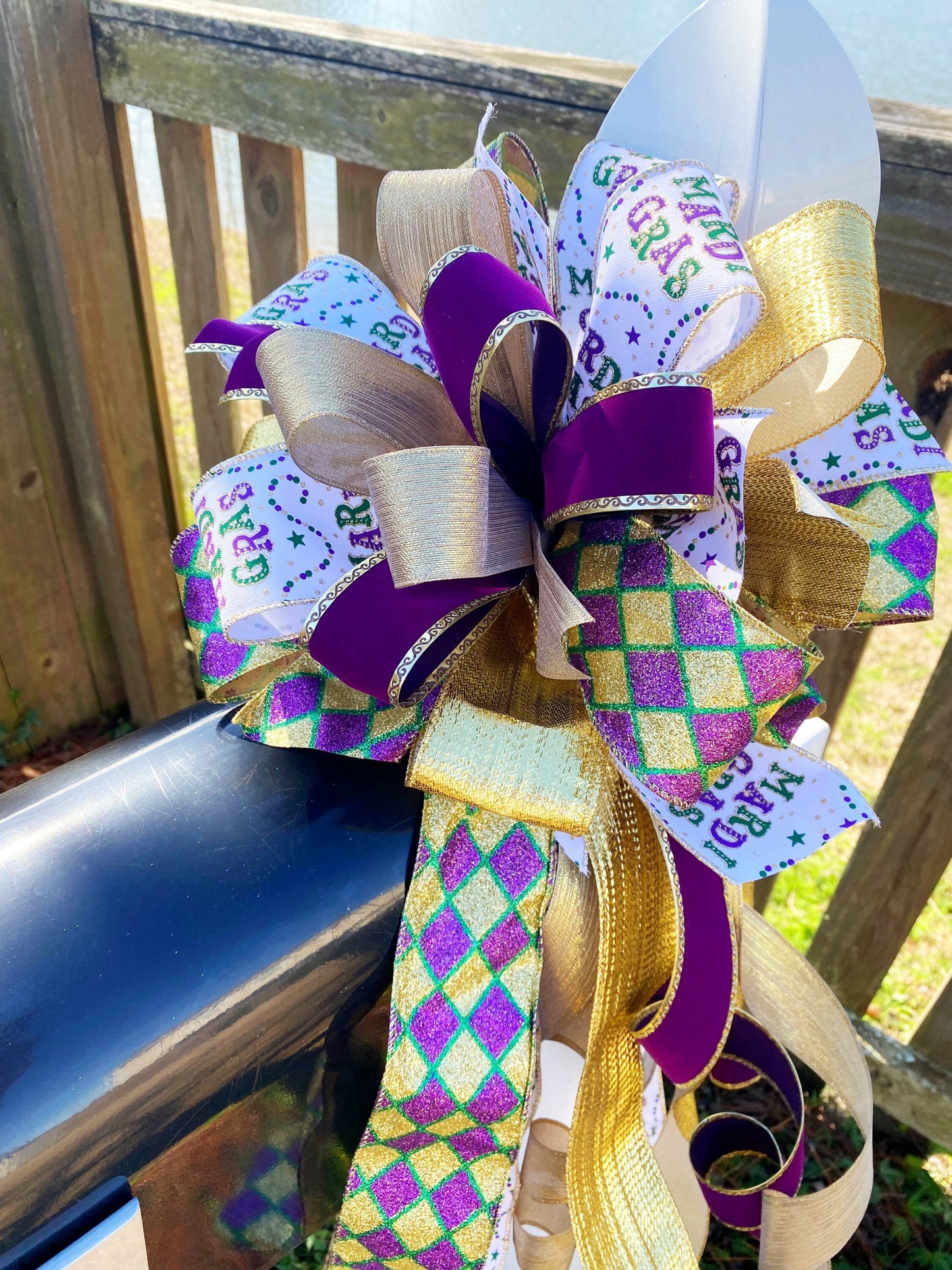 Everyday Collection - Mardi Gras,Mardi Gras Bow,Mardi Gras Decor,Mardi Gras Ribbon,Mardi Gras Decorations,Festive,Festive Bow,Purple Bow