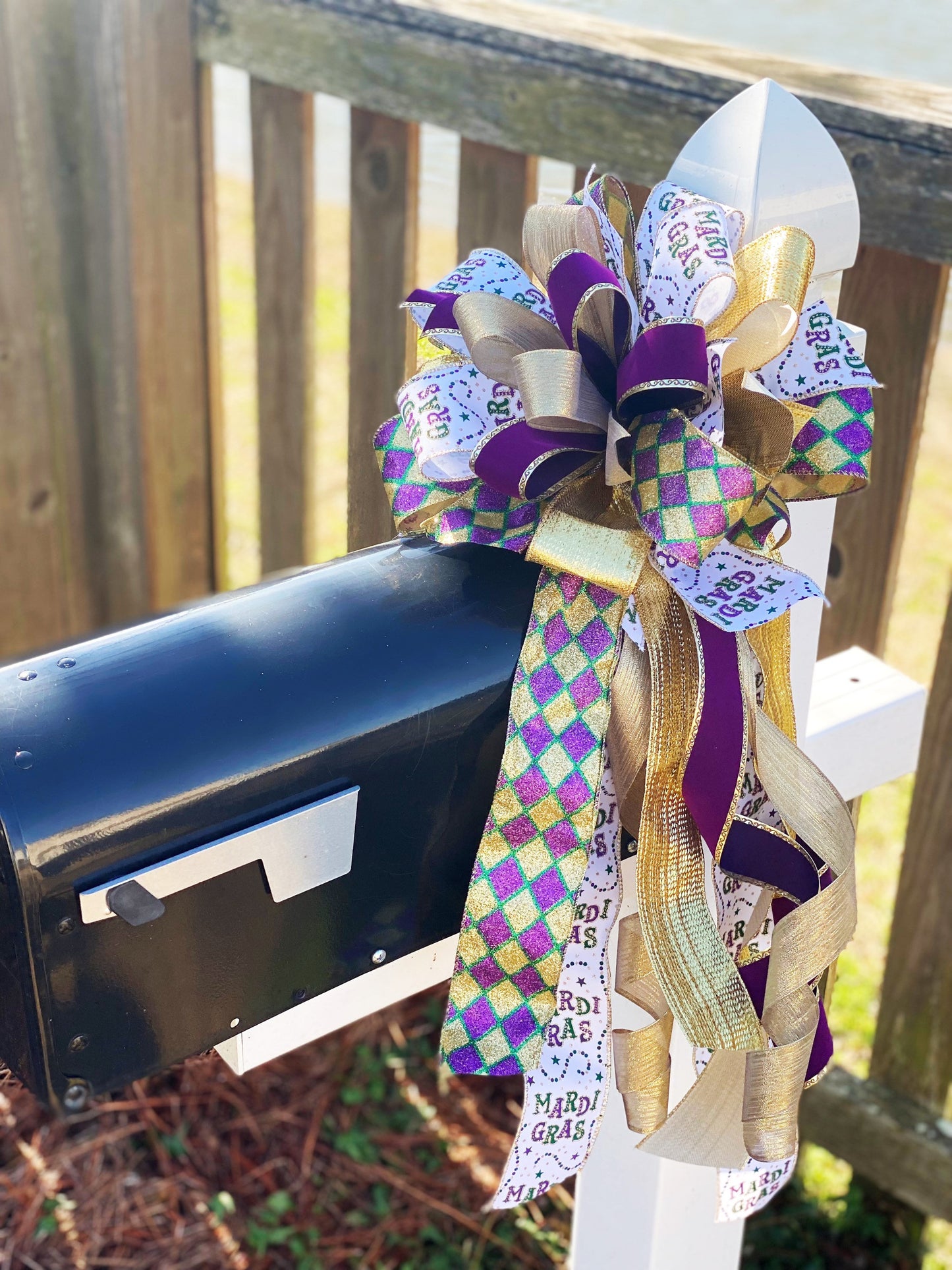 Everyday Collection - Mardi Gras,Mardi Gras Bow,Mardi Gras Decor,Mardi Gras Ribbon,Mardi Gras Decorations,Festive,Festive Bow,Purple Bow