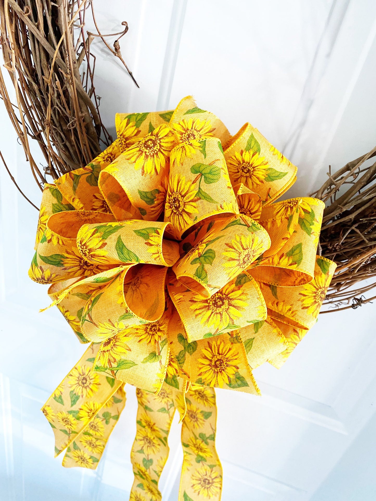 Everyday Collection - Sunflower,Sunflower Bow,Sunflower Ribbon,Ukraine,Ukraine Bow, Sunflower Decor,Mailbox Bow,Wreath Bow, Tree Topper